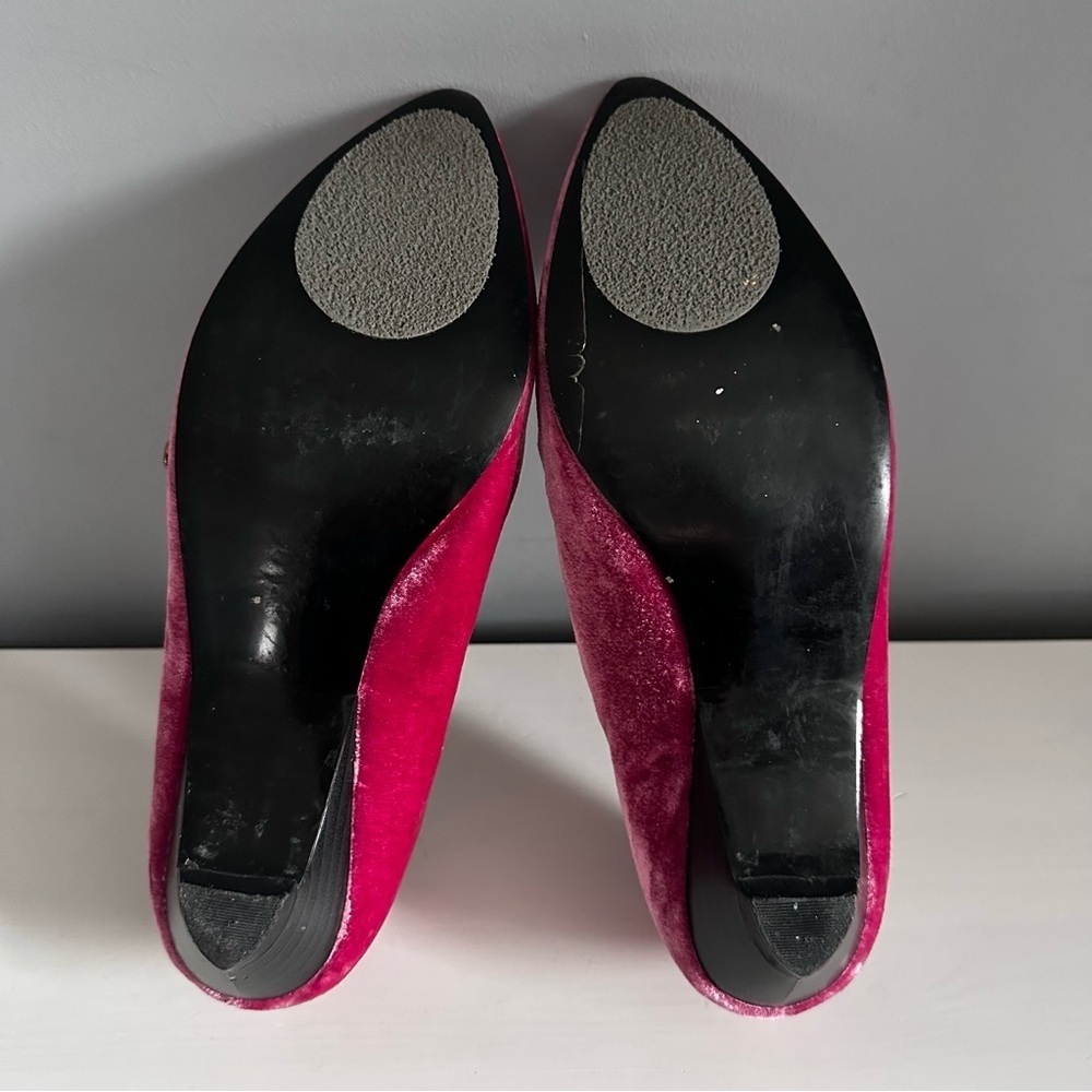 OLD NAVY - Women’s Pink Velvet Mary Jane Ballet Shoes Slippers Size 10 - Picture 9 of 14